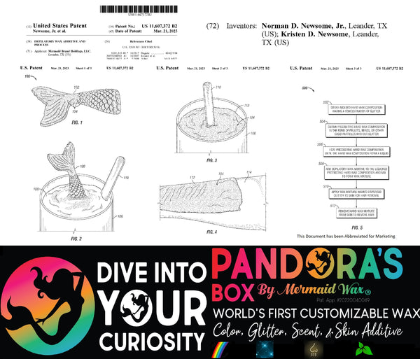 US Patent 11,607,372 B2 For "Depilatory Wax Additive & Process"