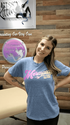 Mermaid Wax T-Shirts | Cabo Blue Wave Tail Gradient