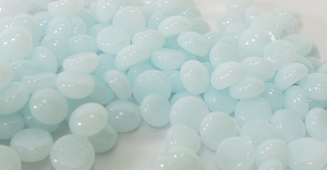 Electra; aqua color hard wax beans upclose