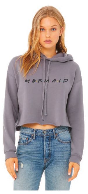 M­·E·R·M·A·I·D "FRIENDS" Gray Crop Hoodie