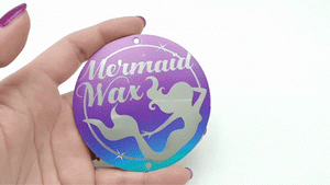 Mermaid Wax 3" Metal Sign