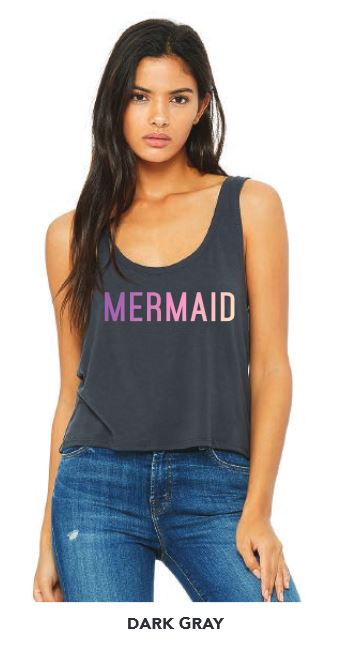 "MERMAID" Dark Gray Tank Top