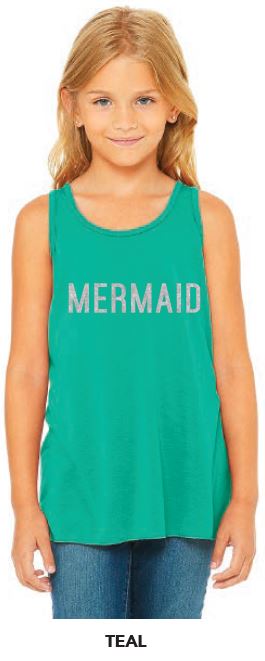 Youth "MERMAID" Teal Tank Top